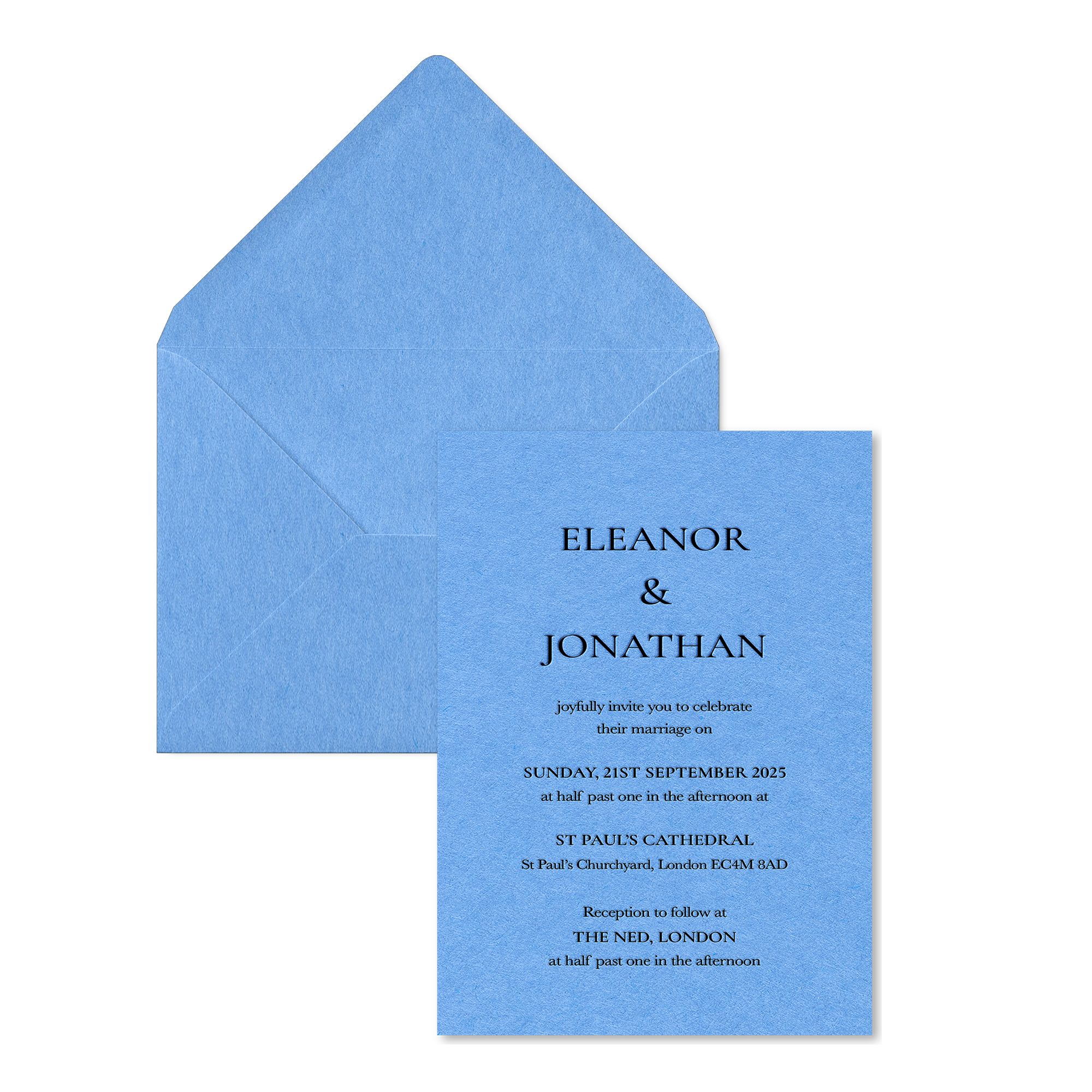Riviera Scroll Wedding Invitations, Evening Blue