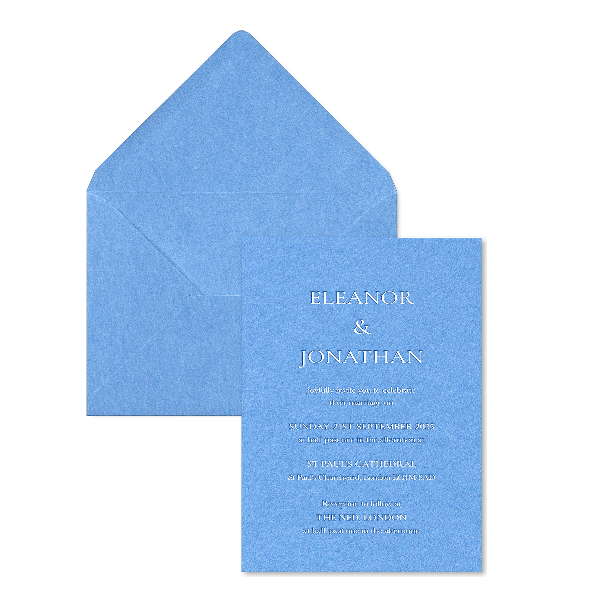 Riviera Scroll Wedding Invitations, Evening Blue
