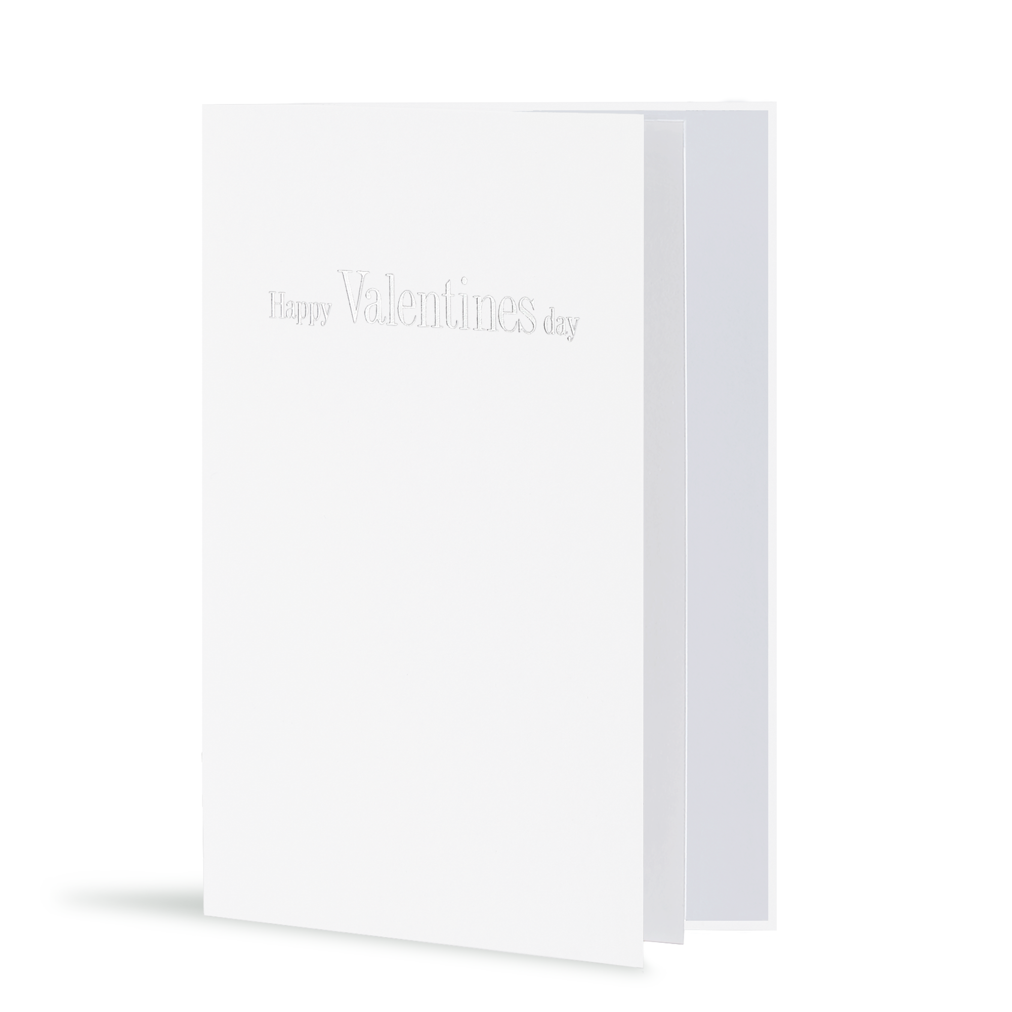 Happy Valentine's Day Card, White Silver