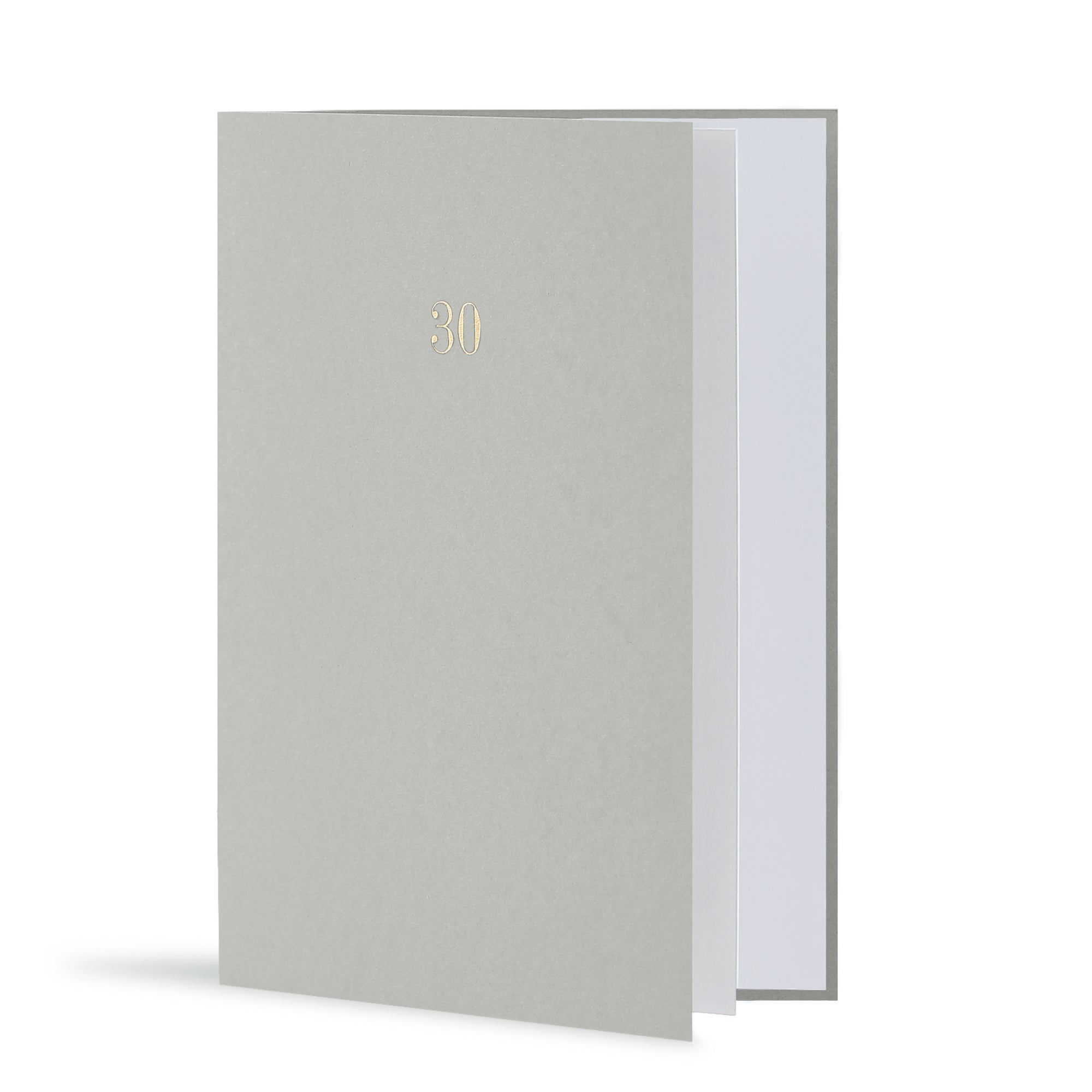 30th Birthday Milestone Anniversary Card, Grey