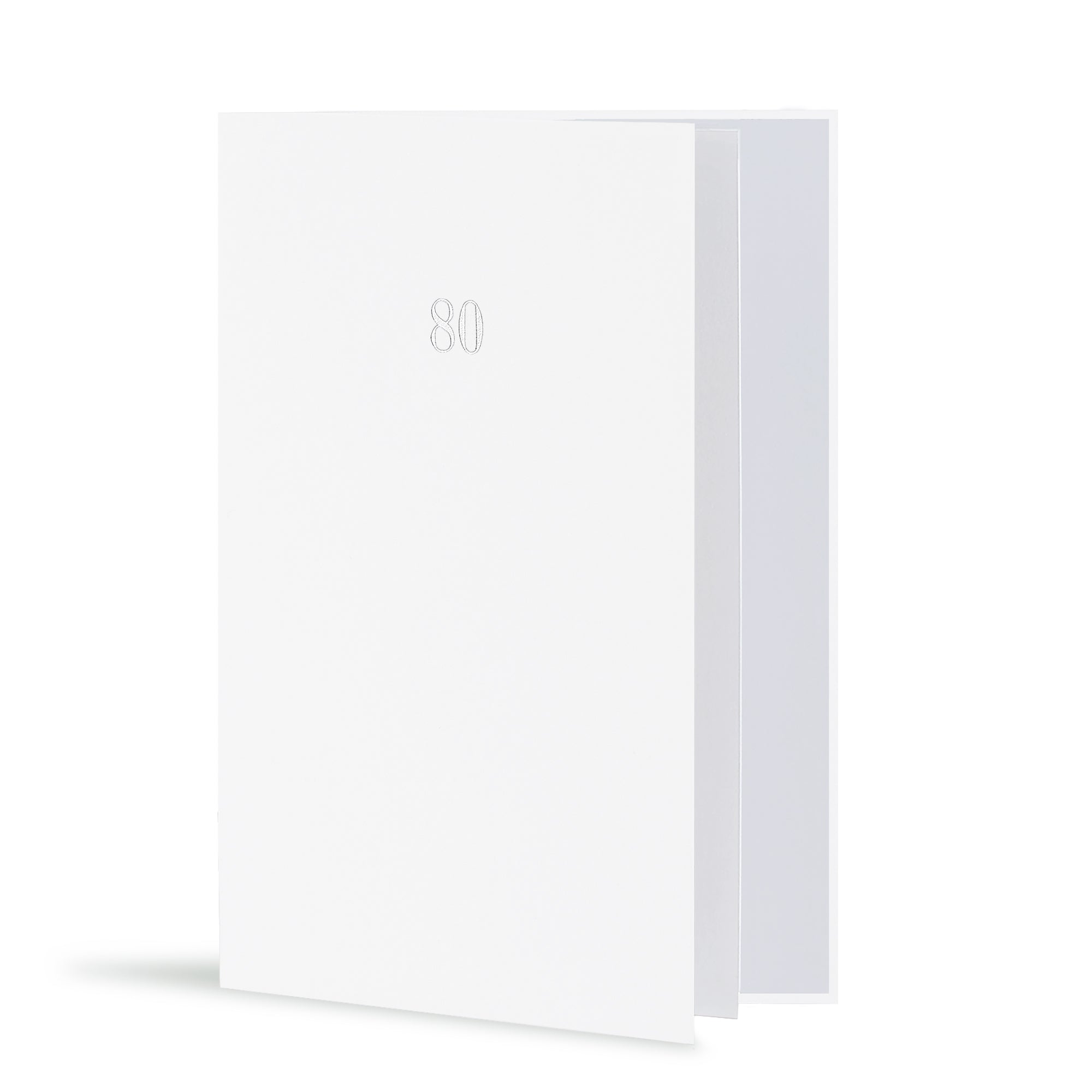 80th Birthday Milestone Anniversary Card, White