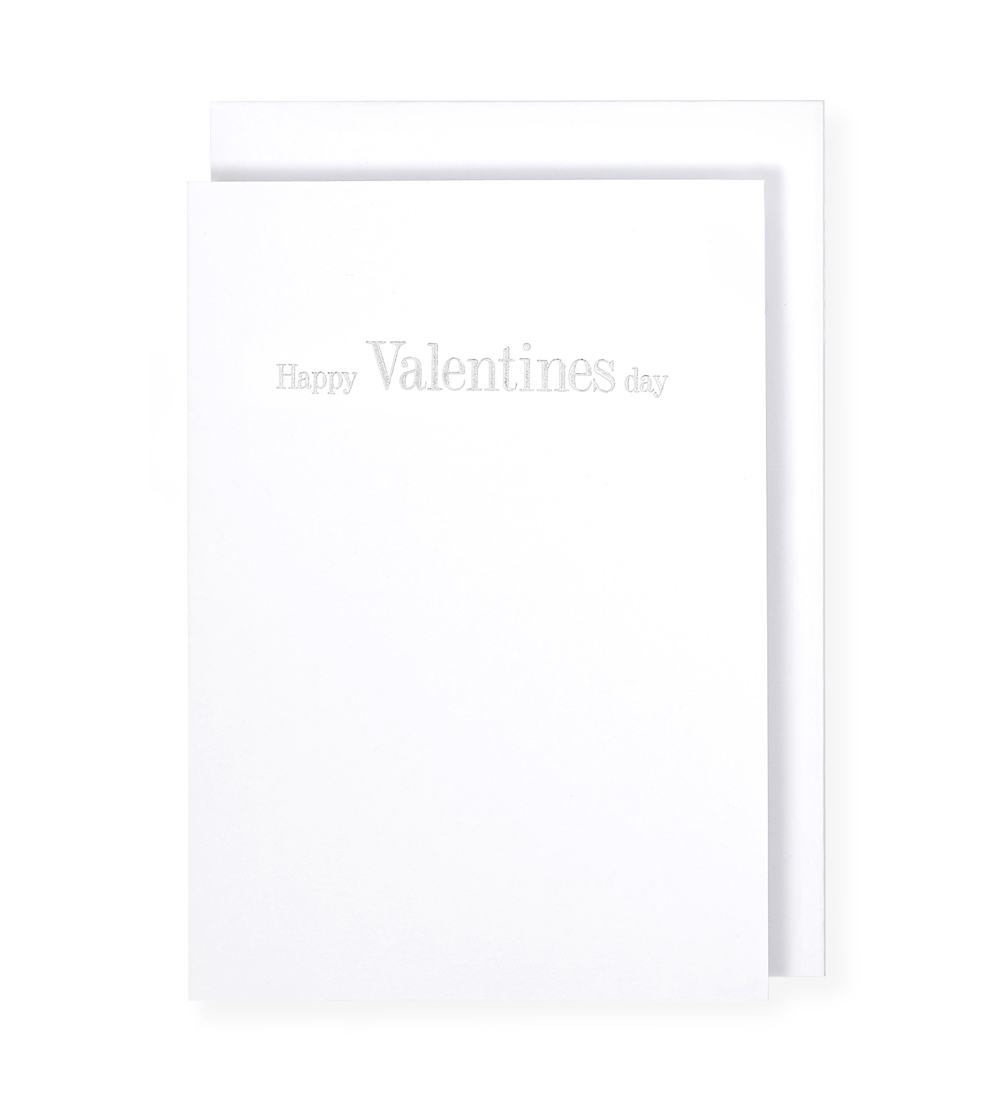 Happy Valentine's Day Card, White Silver