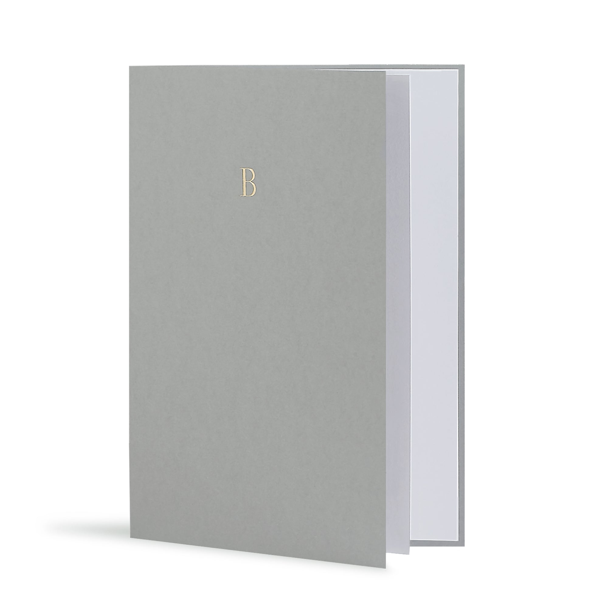 B Greeting Card in Grey, Side | Story of Elegance