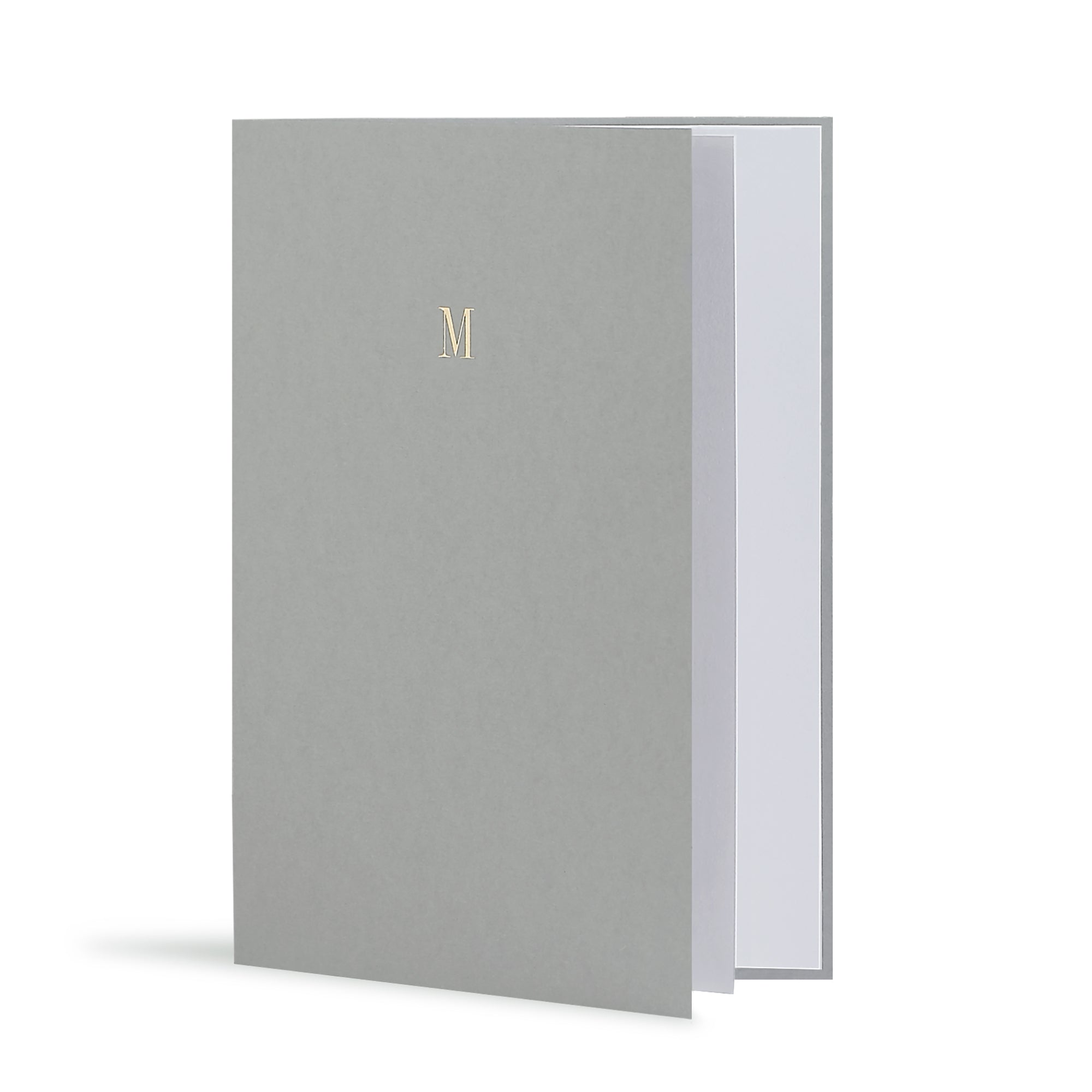 M Greeting Card in Grey, Side | Story of Elegance