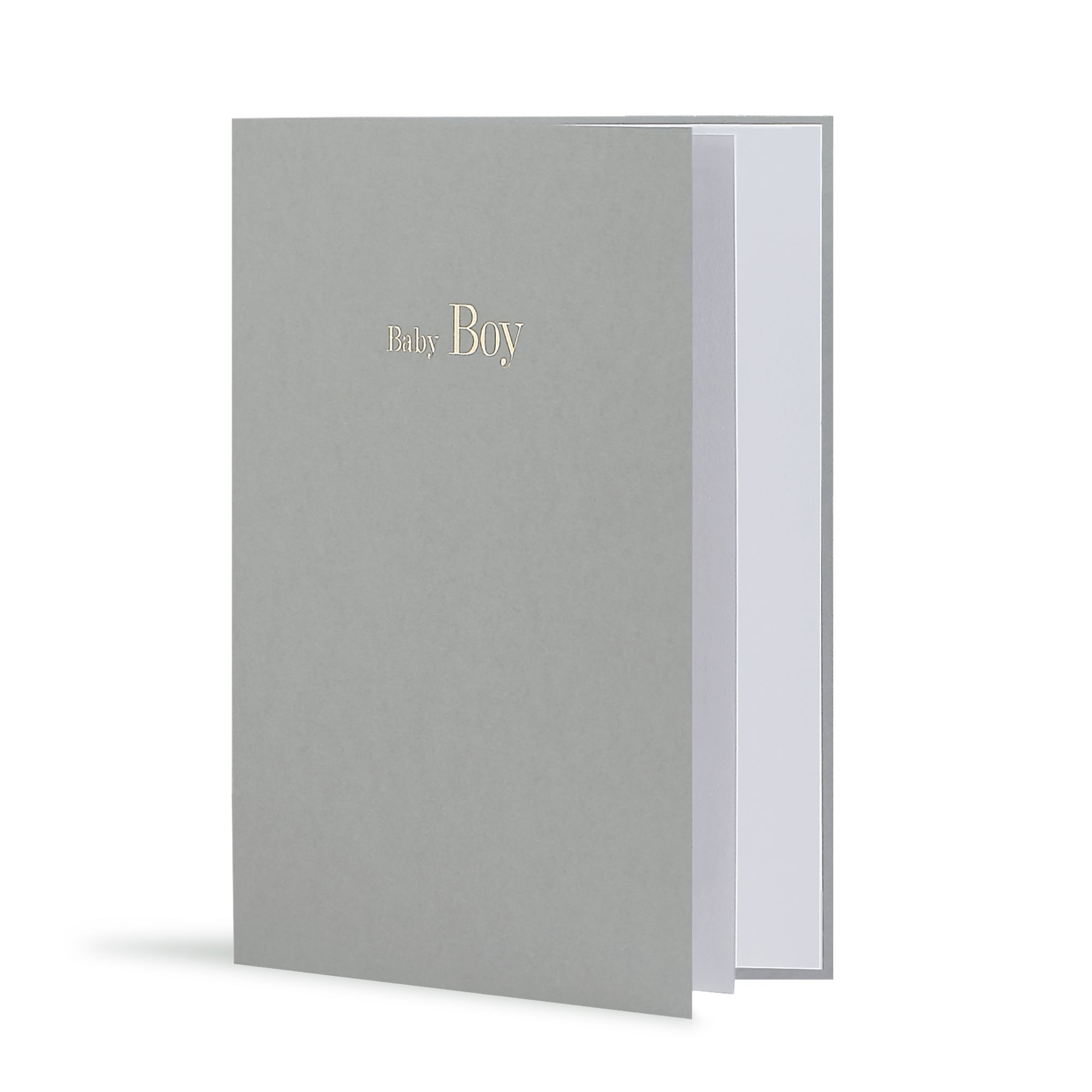 Baby Boy Greeting Card in Grey, Side