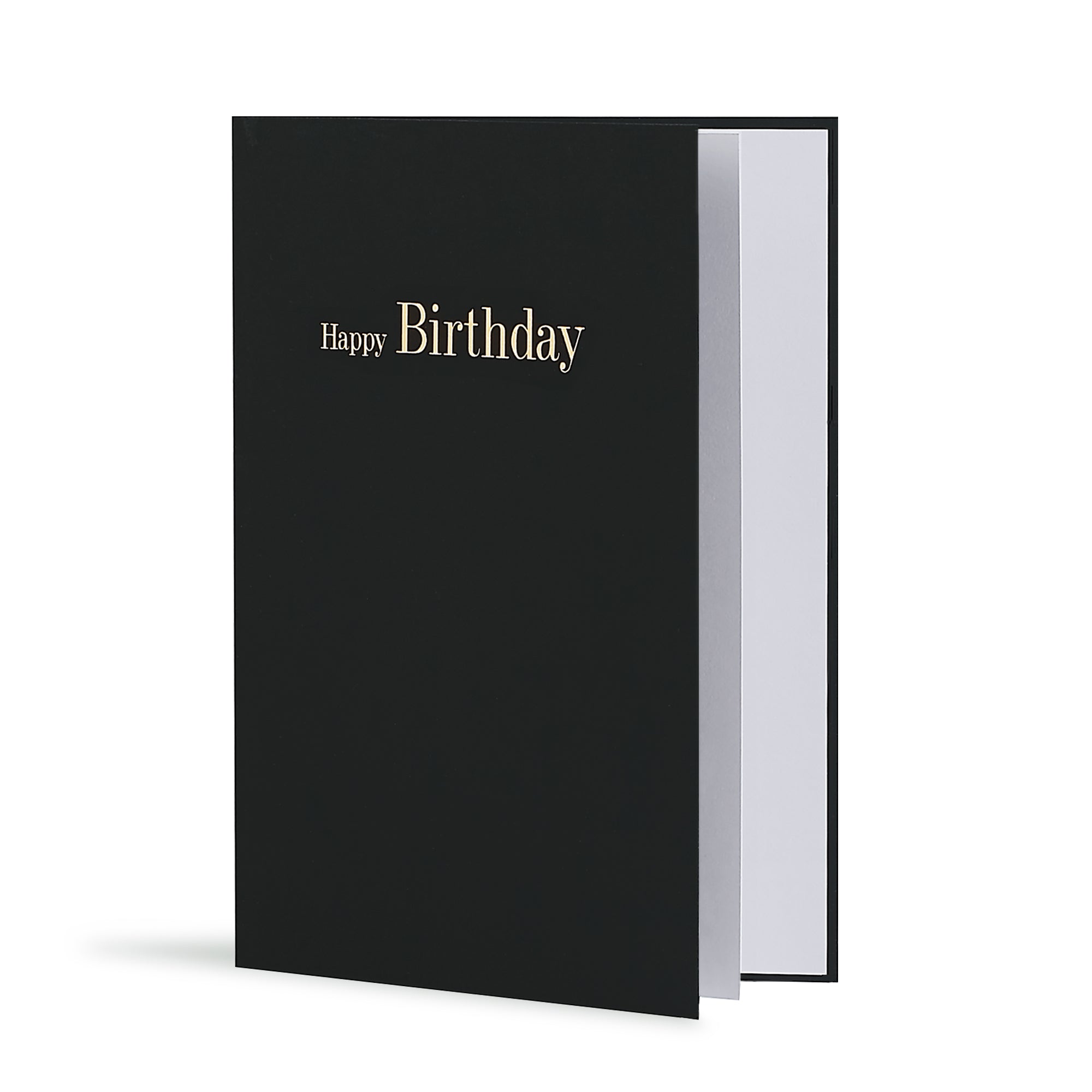 Happy Birthday Greeting Card in Black, Side