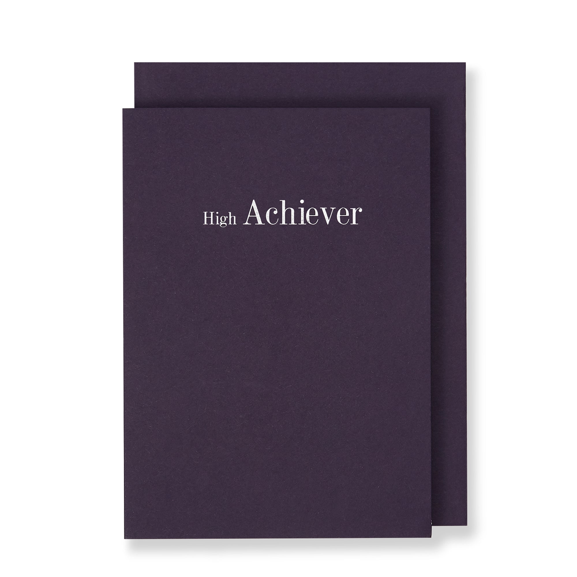 High Achiever Greeting Card in Deep Purple, Front