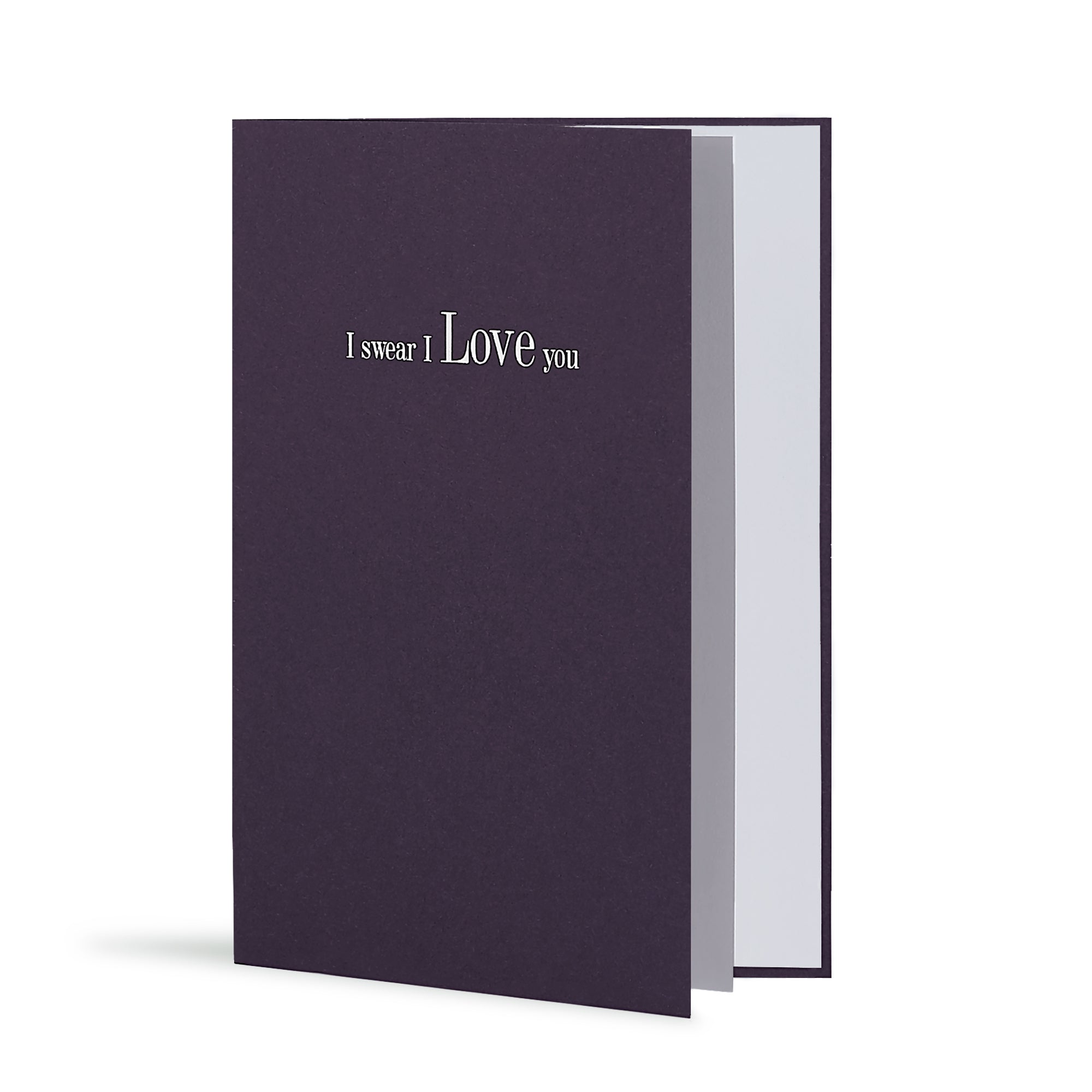 I Swear I Love You Greeting Card in Deep Purple, Side