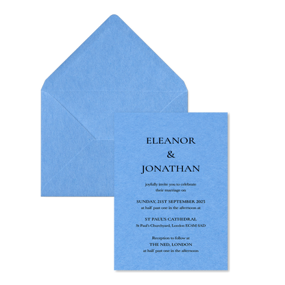 Riviera Scroll Wedding Invitations, Evening Blue