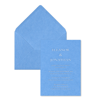 Riviera Scroll Wedding Invitations, Evening Blue