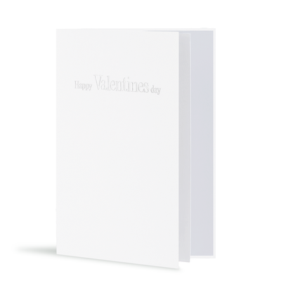 Happy Valentine's Day Card, White Silver