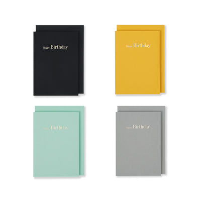 Happy Birthday Signatures, Set of 4 Card Bundle