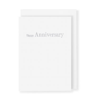 Happy Anniversary Card, White