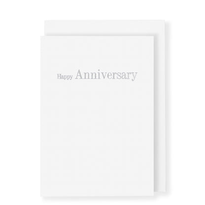 Happy Anniversary Card, White