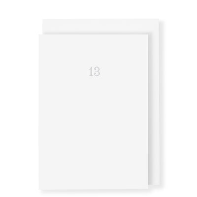 13th Birthday Milestone Anniversary Card, White