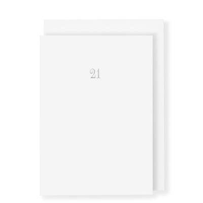 21st Birthday Milestone Anniversary Card, White