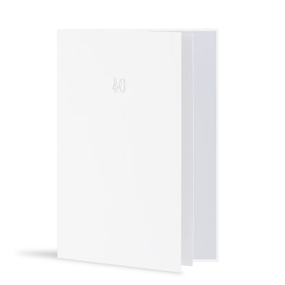 40th Birthday Milestone Anniversary Card, White
