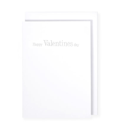 Happy Valentine's Day Card, White Silver