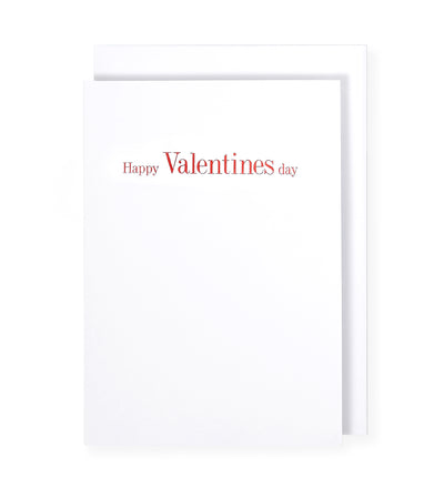 Happy Valentine's Day Card, White Red