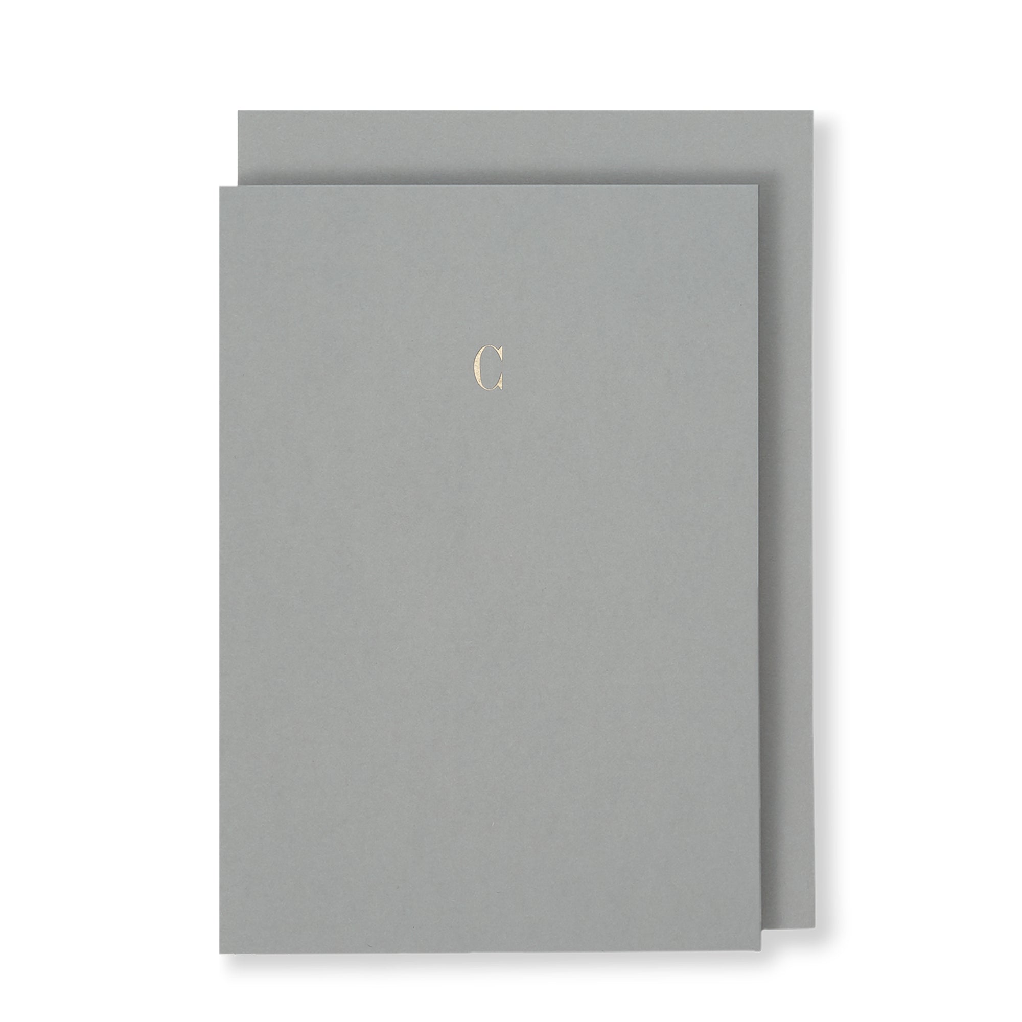 C Greeting Card in Grey, Front | Story of Elegance
