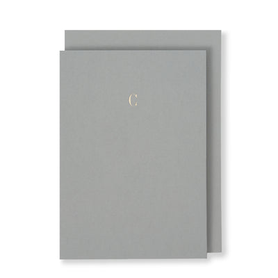 C Greeting Card in Grey, Front | Story of Elegance