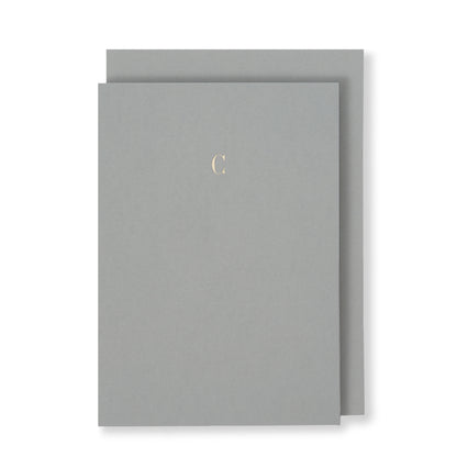 C Greeting Card in Grey, Front | Story of Elegance