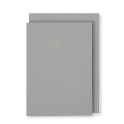 J Greeting Card in Grey, Front | Story of Elegance