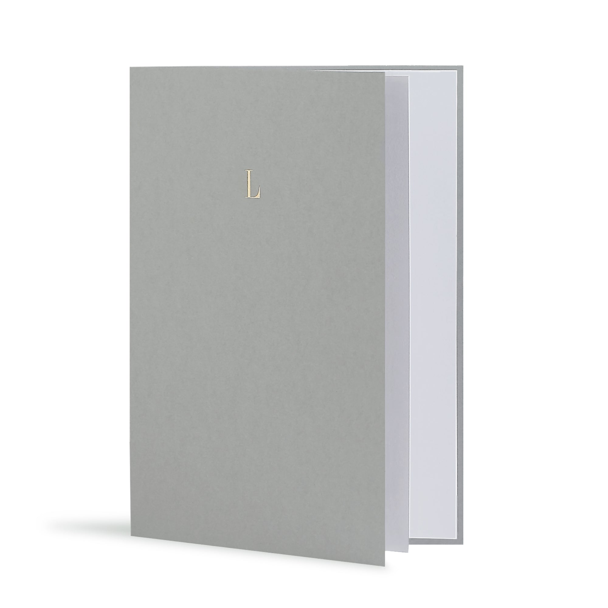 L Greeting Card in Grey, Side | Story of Elegance