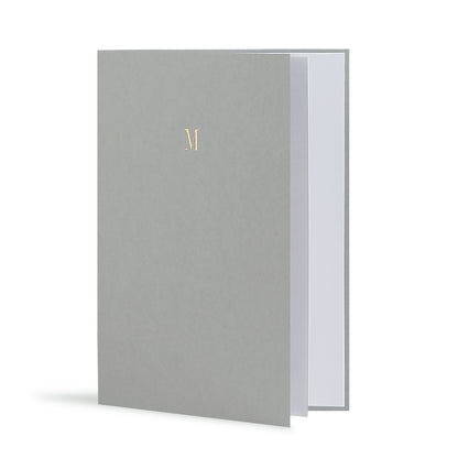M Greeting Card in Grey, Side | Story of Elegance
