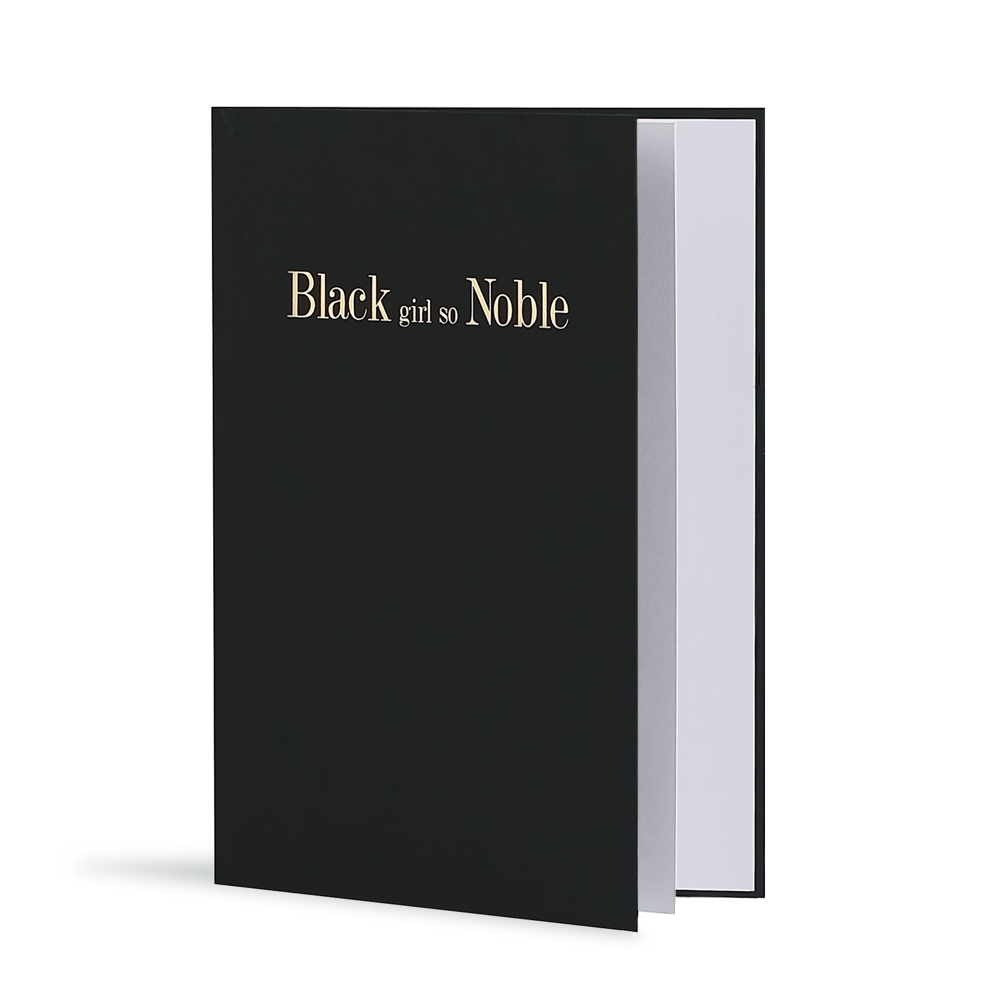 Black Girl So Noble Greeting Card in Black, Side