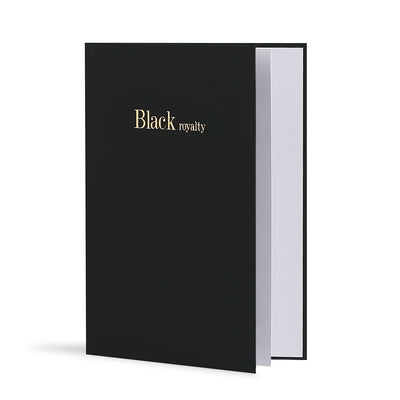 Black Royalty Greeting Card in Black, Side