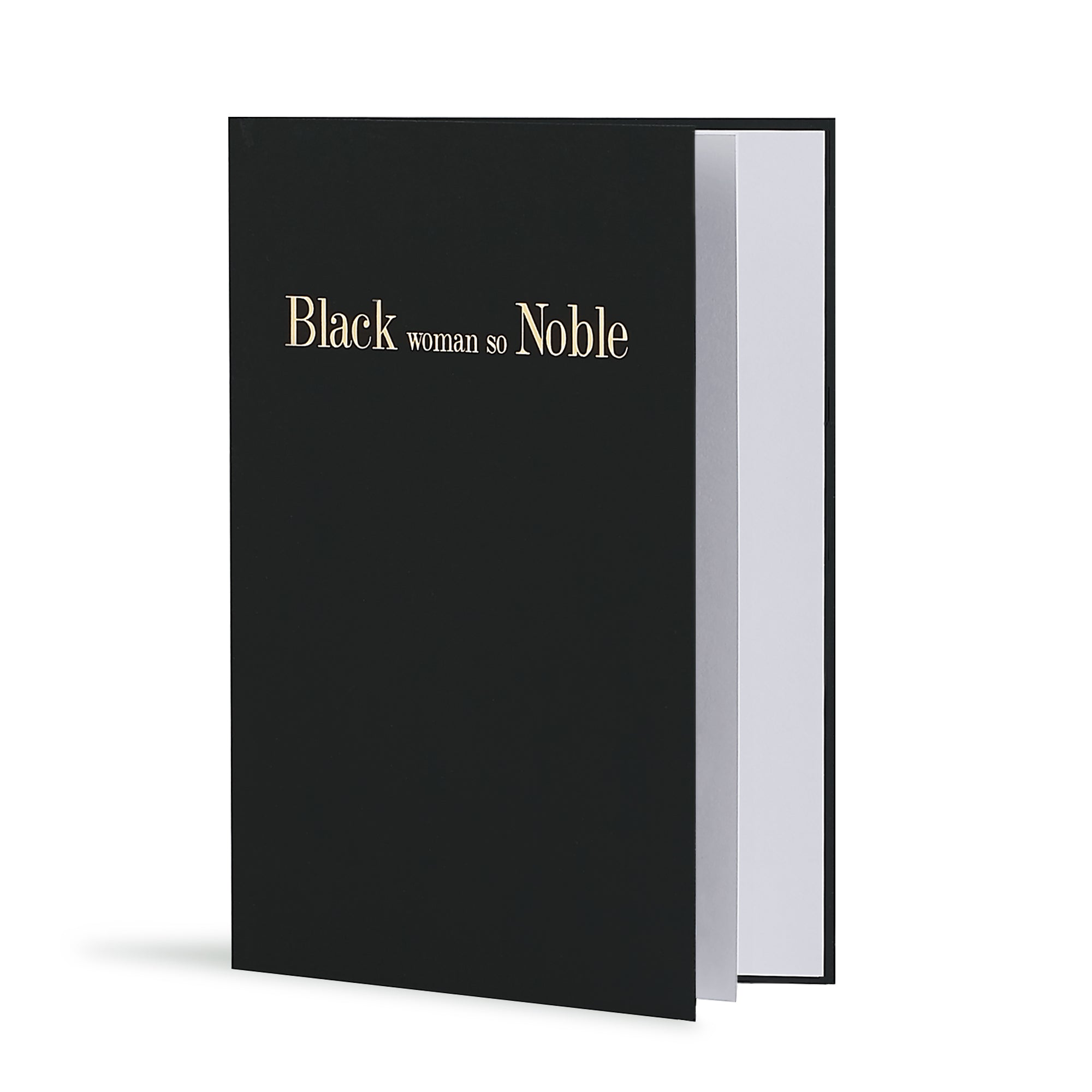 Black Woman So Noble Greeting Card in Black, Side