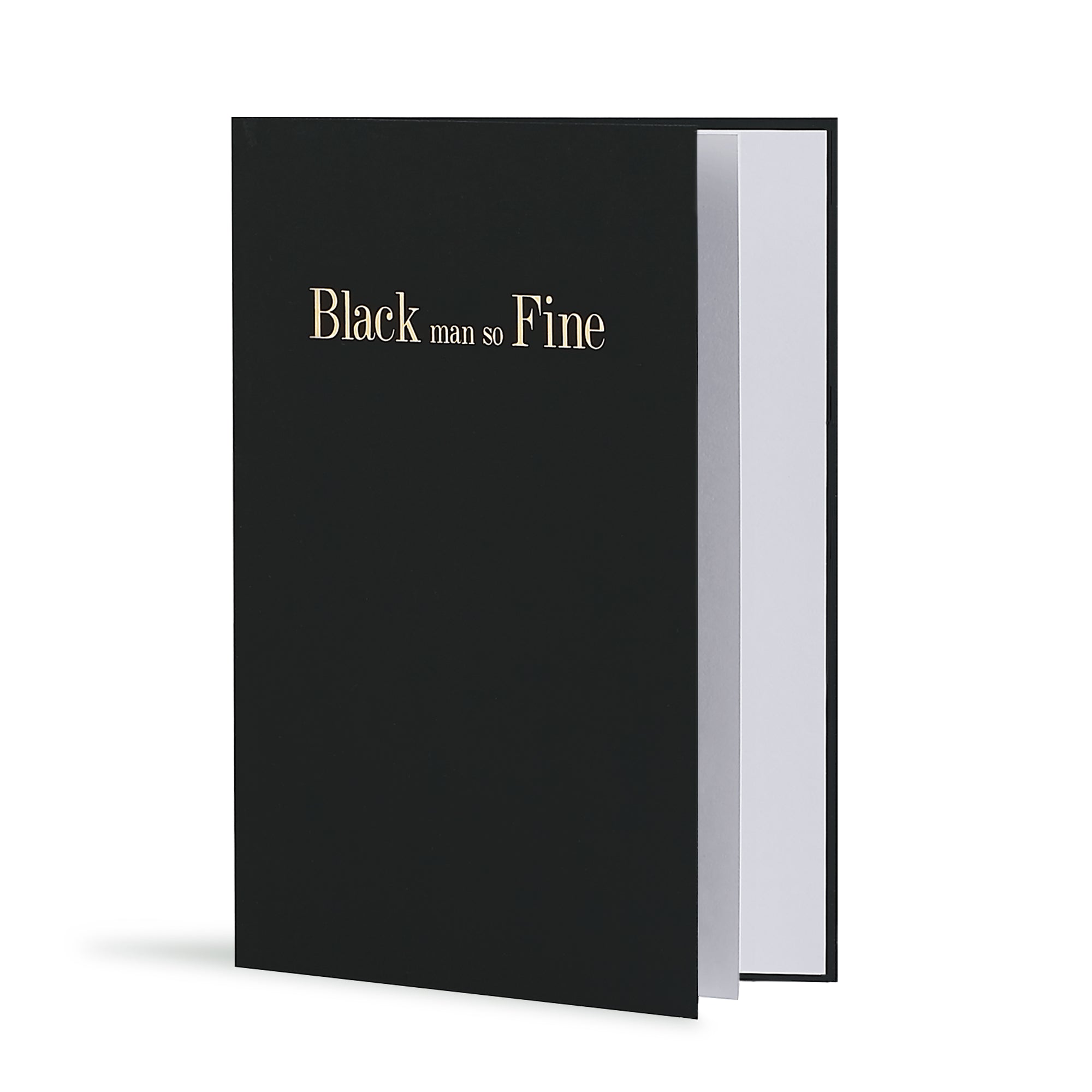 Black Man So Fine Greeting Card in Black, Side