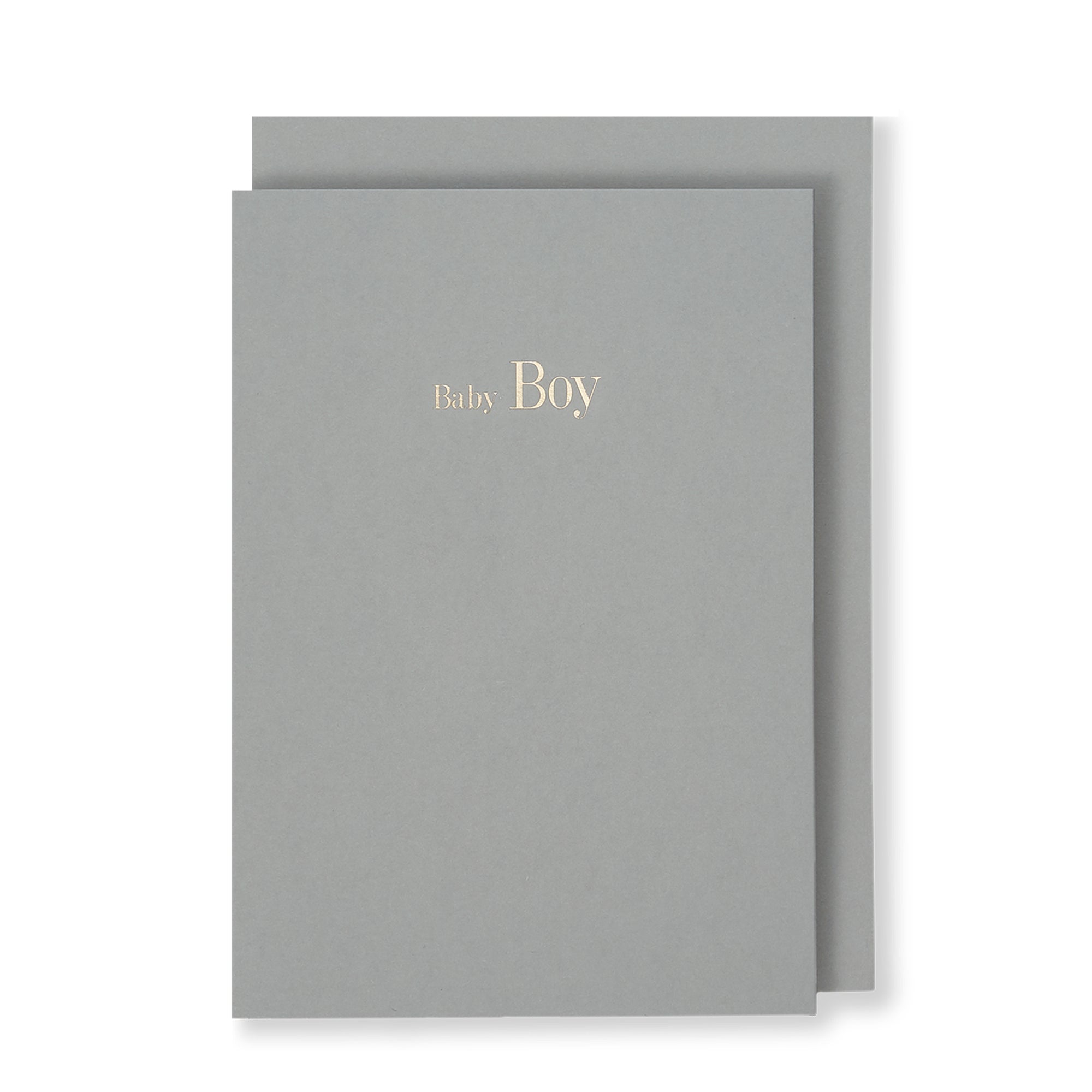 Baby Boy Greeting Card in Grey, Front