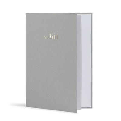 Baby Girl Greeting Card in Grey, Side