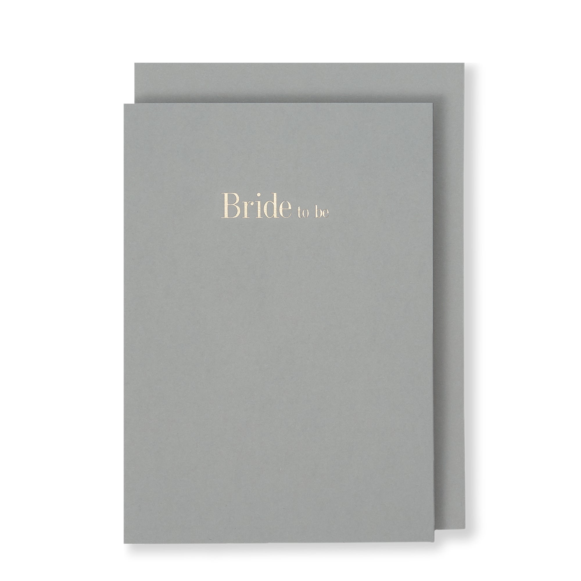 Bride To Be Greeting Card in Grey, Front