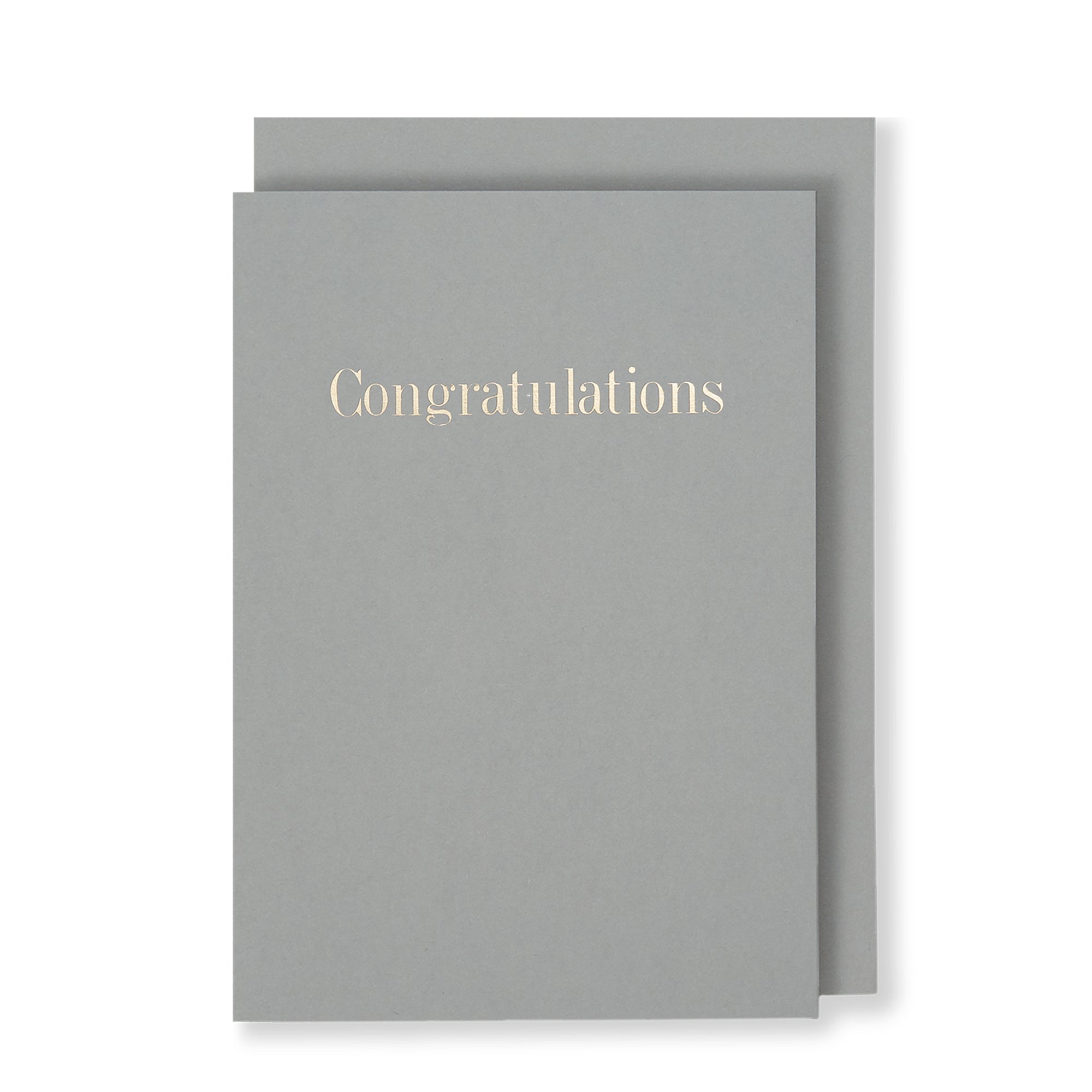 Congratulations Greeting Card in Grey, Front