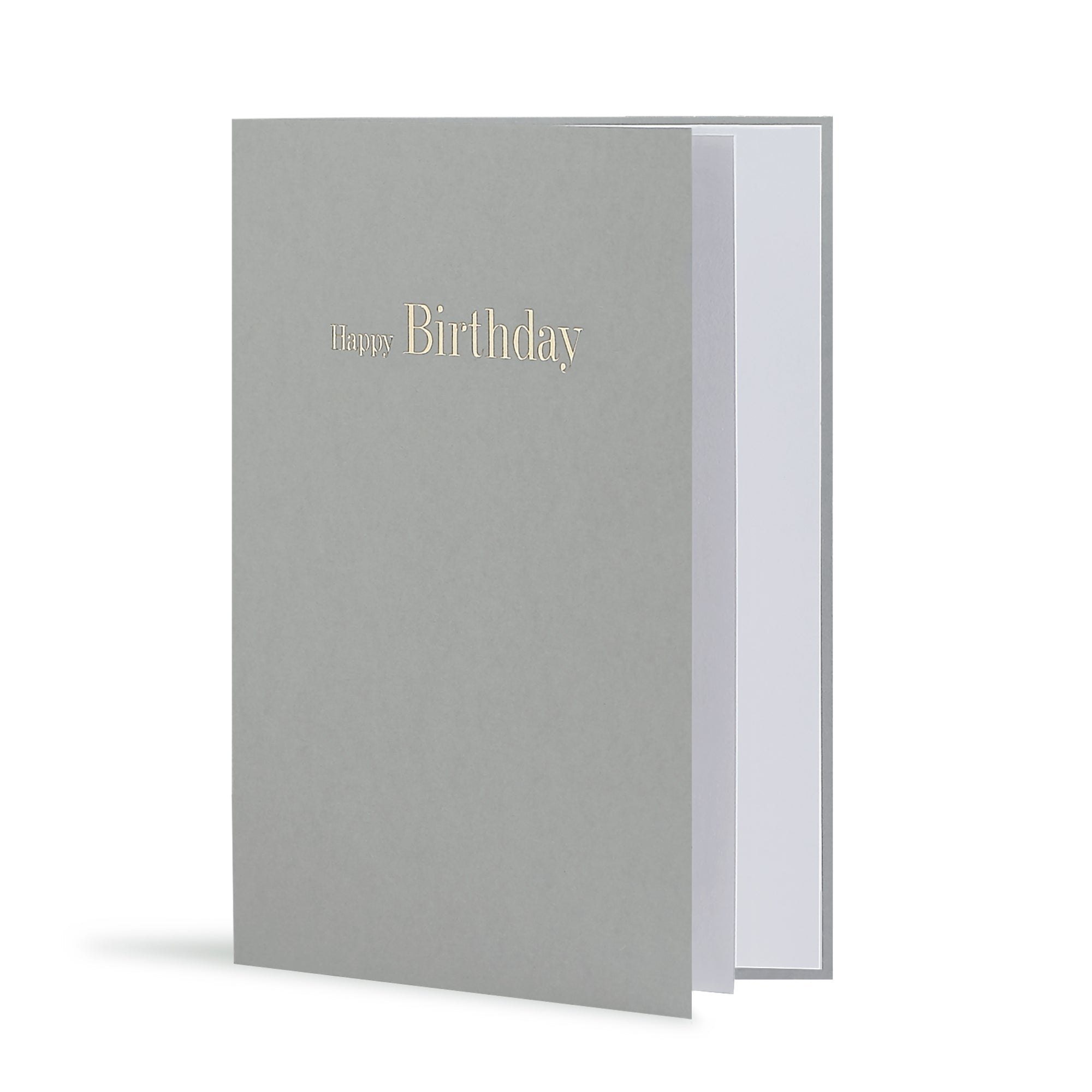 Happy Birthday Greeting Card in Grey, Side