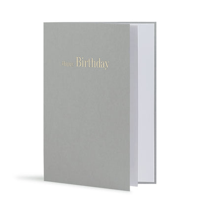 Happy Birthday Greeting Card in Grey, Side