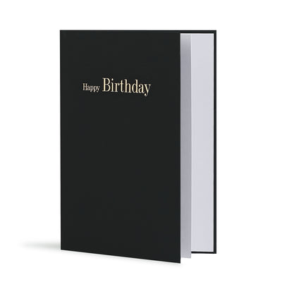 Happy Birthday Greeting Card in Black, Side