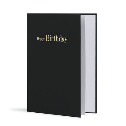 Happy Birthday Greeting Card in Black, Side
