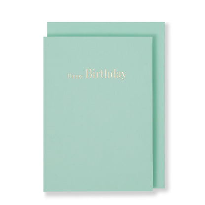 Happy Birthday Greeting Card in Green, Front