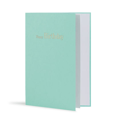 Happy Birthday Greeting Card in Green, Side