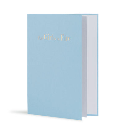 That Girl Is On Fire Greeting Card in Pastel Blue, Side