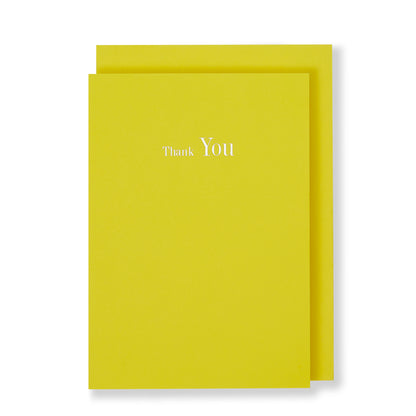 Thank You Greeting Card in Yellow, Front