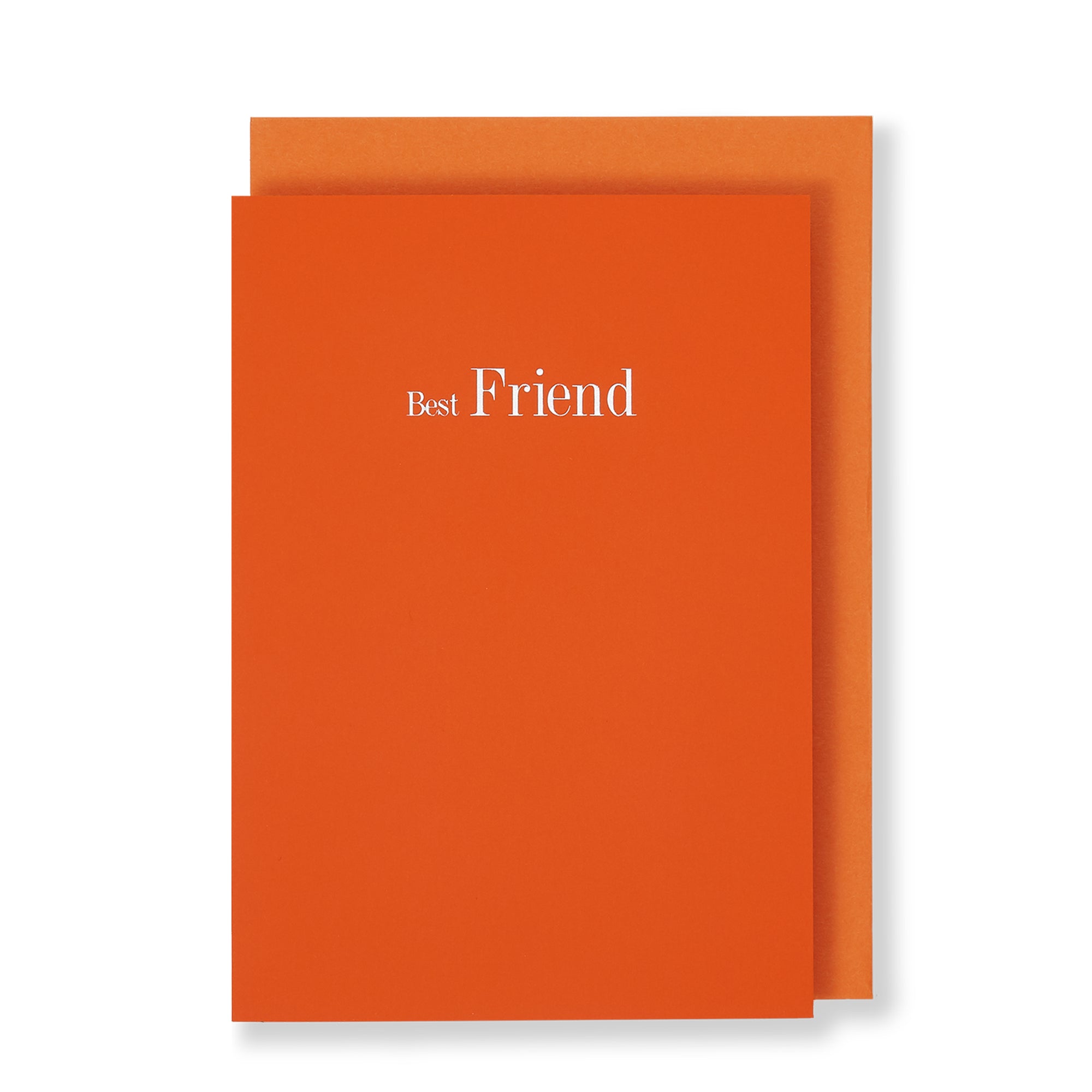 Best Friend Greeting Card in Orange, Front