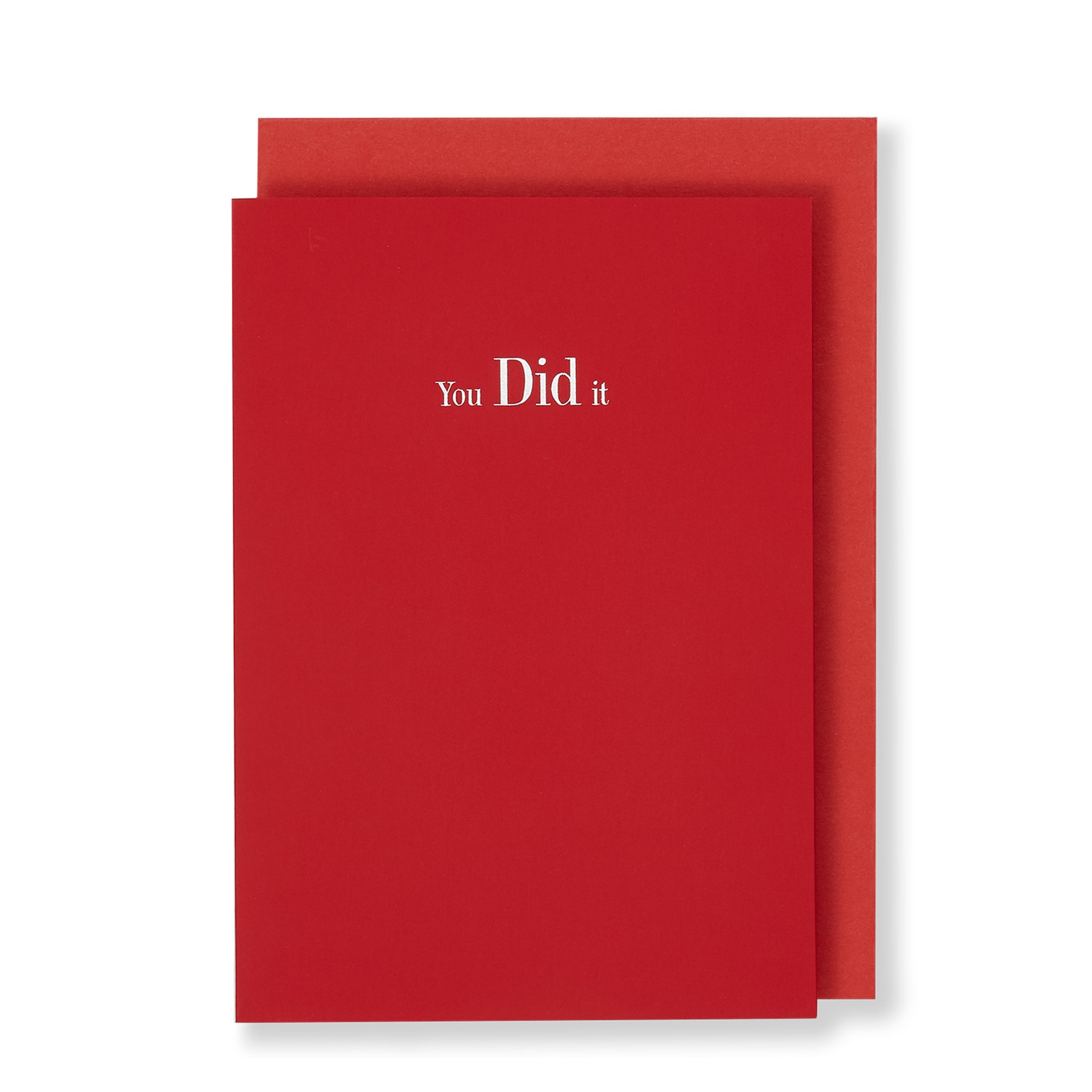 You Did It Greeting Card in Bright Red, Front