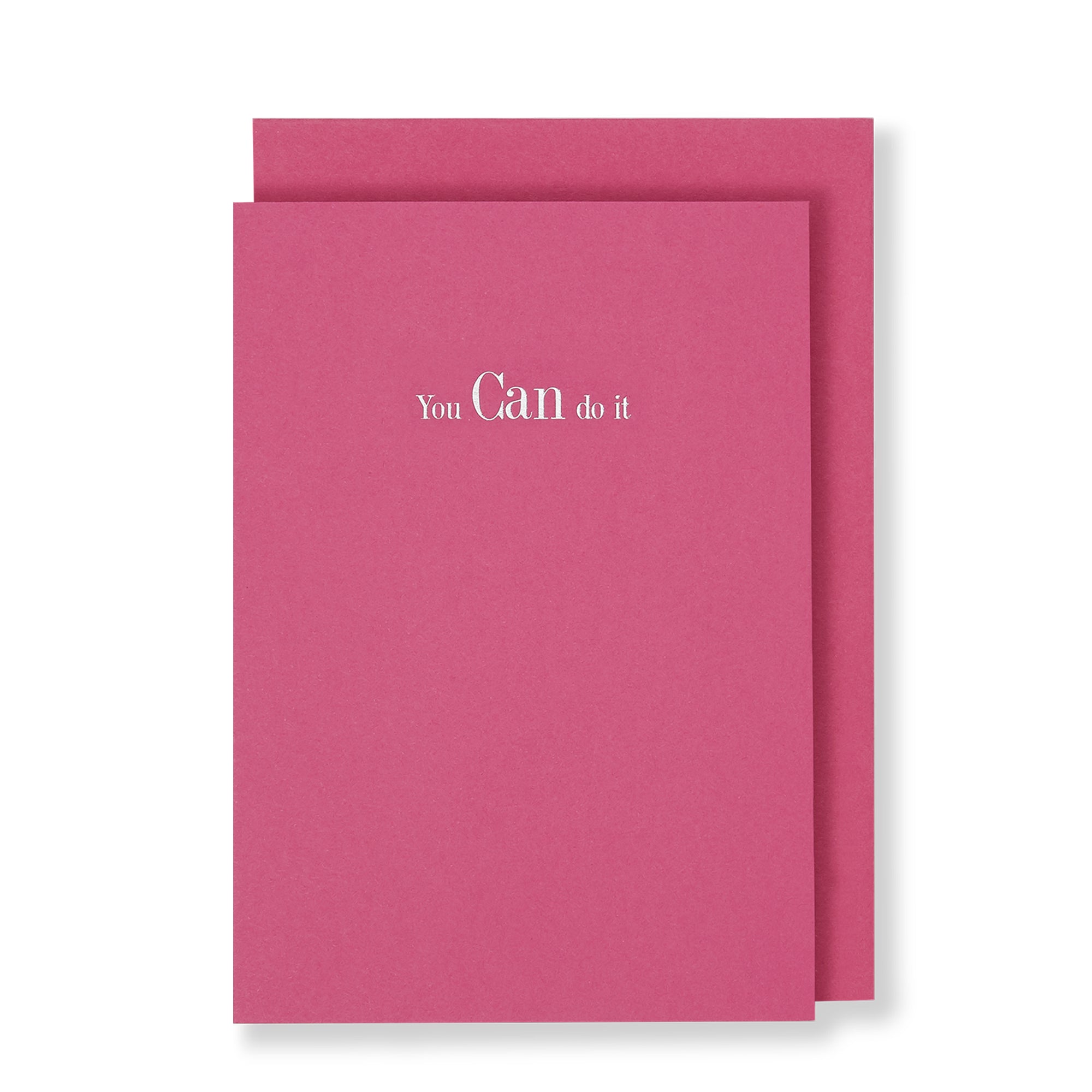 You Can Do It Greeting Card in Ashy Pink, Front