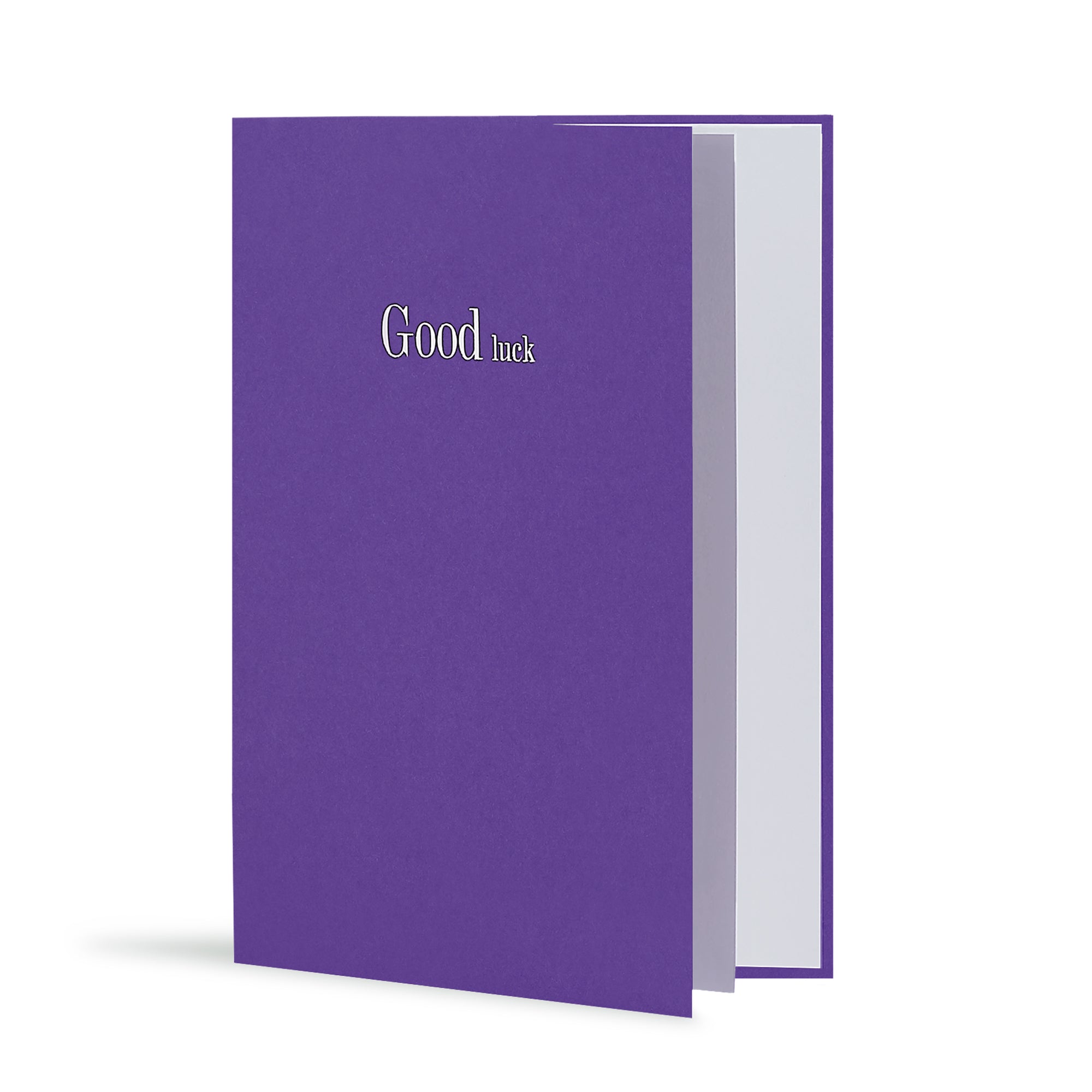 Good Luck Greeting Card in Warm Purple, Side