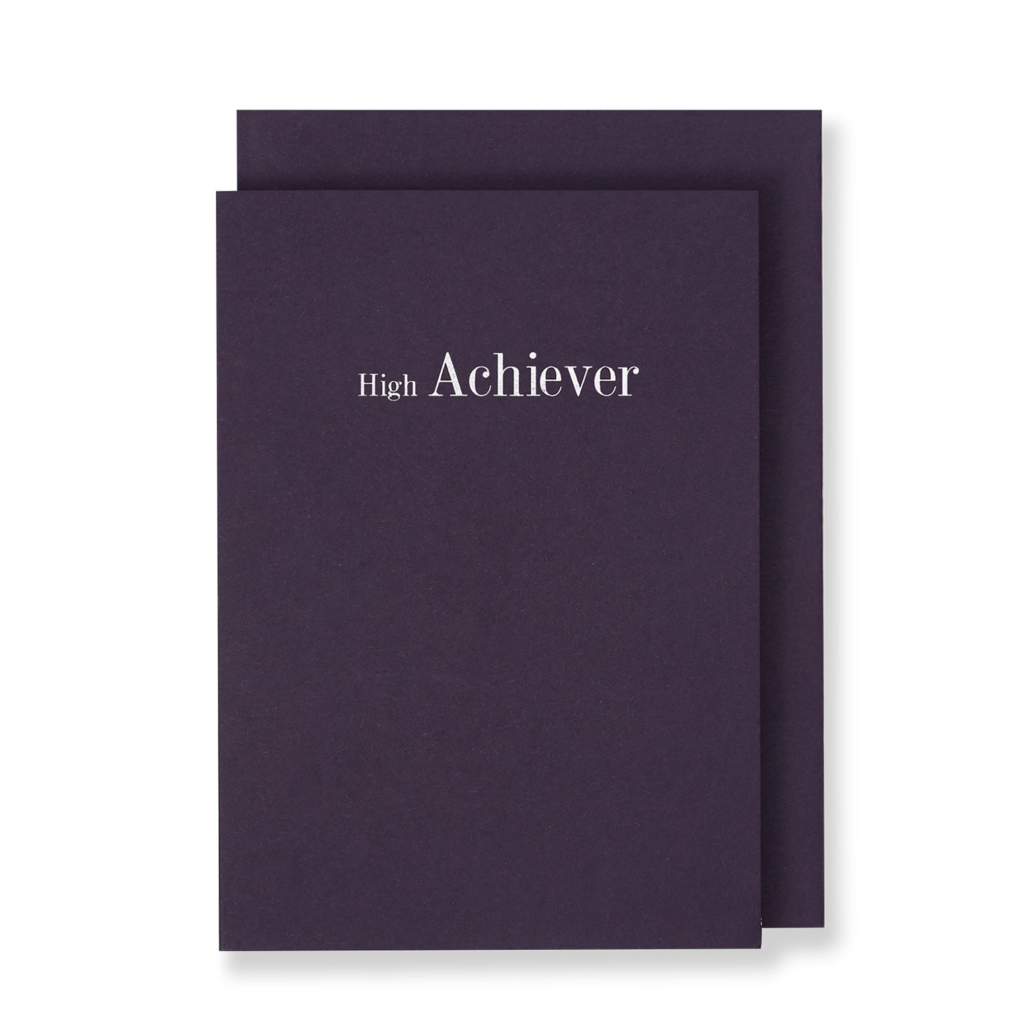 High Achiever Greeting Card in Deep Purple, Front